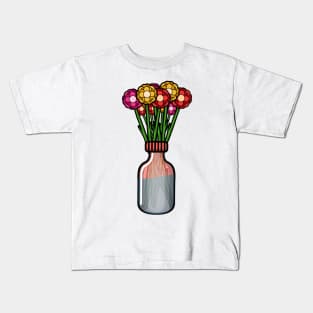 Red Flower Bottle Kids T-Shirt